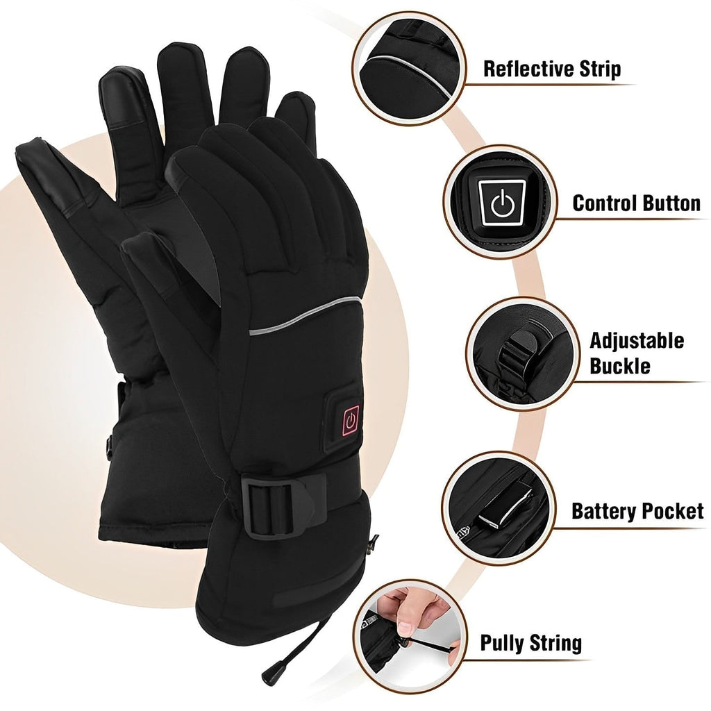 Rechargeable Heated Gloves with Waterproof Battery Pocket and Touchscreen Fingertips - Image 5