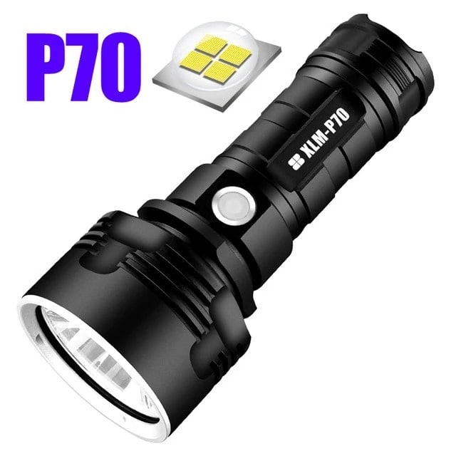 Rechargeable LED Flashlight with 100 000 Lumen High Output Usb-C Charging and Tactical Aluminum Body - Image 2