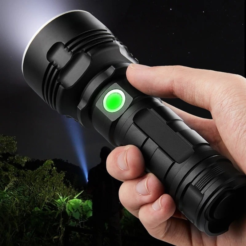Rechargeable LED Flashlight with 100 000 Lumen High Output Usb-C Charging and Tactical Aluminum Body - Image 5