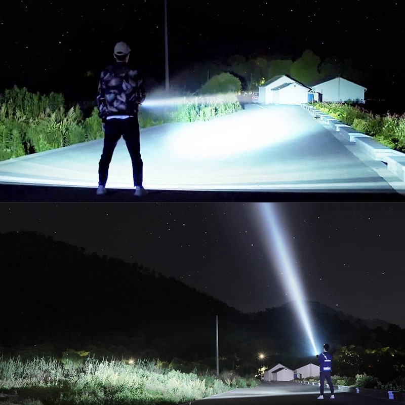 Rechargeable LED Flashlight with 100 000 Lumen High Output Usb-C Charging and Tactical Aluminum Body - Image 8