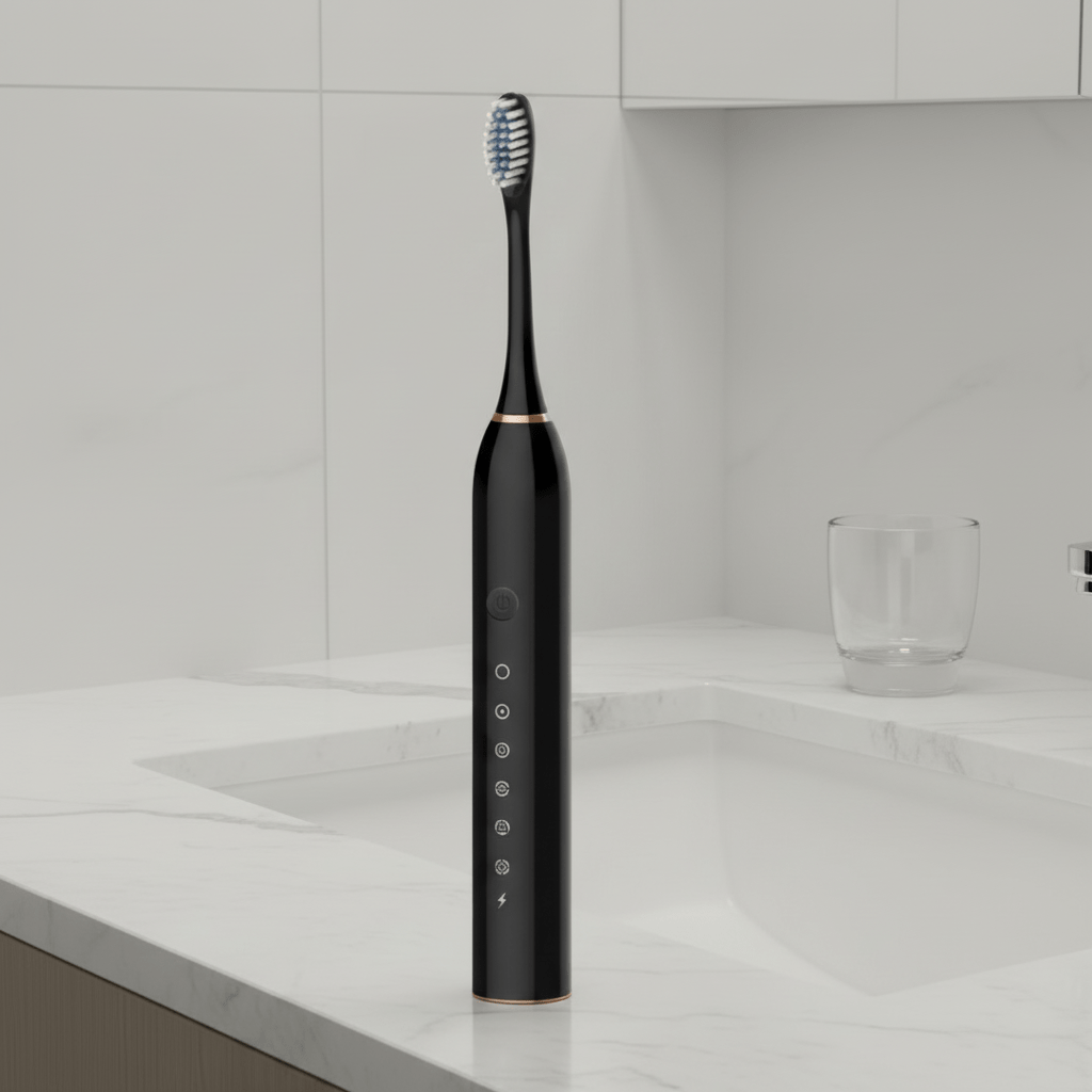 Rechargeable Sonic Ultrasonic Electric Toothbrush Quiet LED Replacement Heads Travel Case - Image 1
