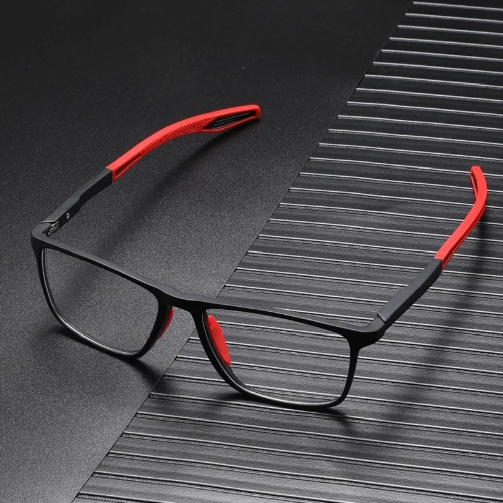 Rectangular Reading Glasses with Spring Hinge Blue Light Blocking Lightweight Tr90 Frame - Image 1