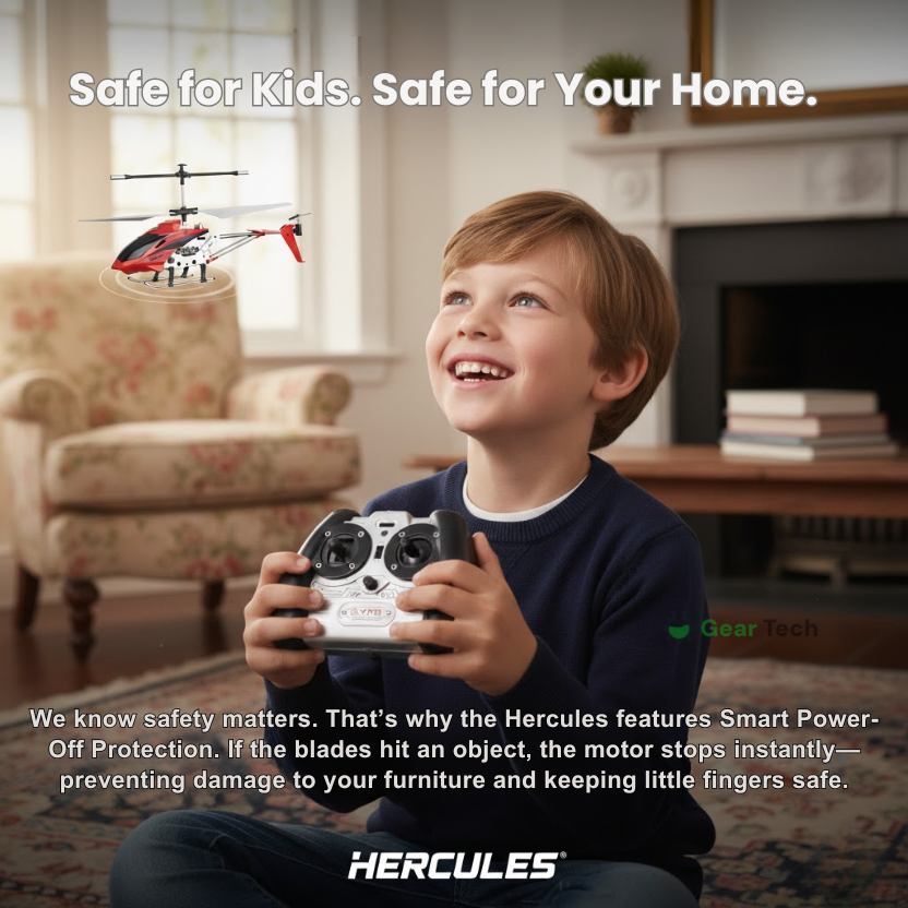 Remote Control Helicopter with Metal Frame Dual Rotors and Crash-Resistant Design for Indoor Flight - Image 4