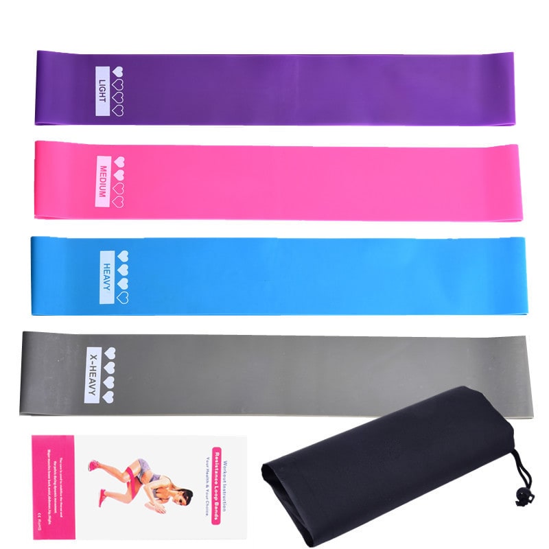 Resistance Bands Exercise Stretch Workout Loop with 4 Tension Levels and Carrying Pouch - Image 10