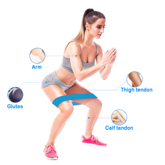 Resistance Bands Exercise Stretch Workout Loop with 4 Tension Levels and Carrying Pouch - Image 12