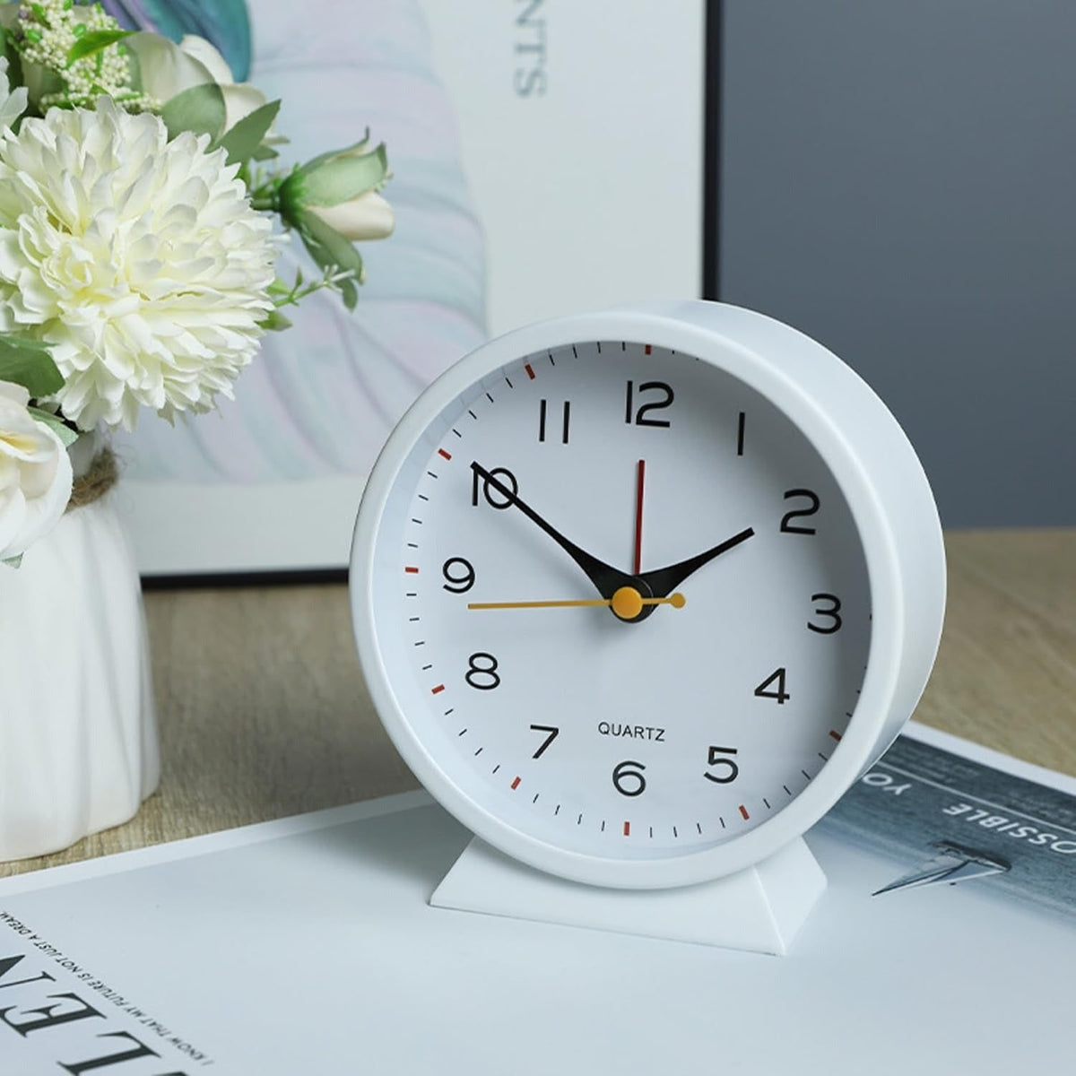 Retro Analog Alarm Clock with Battery Operation Non-Ticking Quartz Movement and Backlight - Image 12