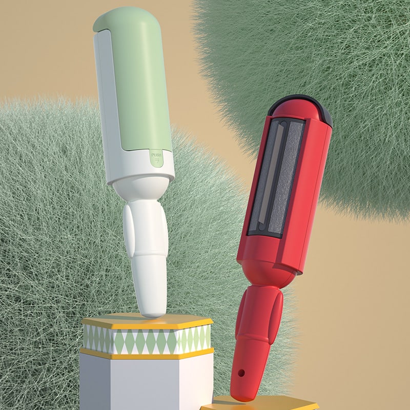 Reusable Pet Hair Remover Brush with Double-Sided Lint Removal Tool and Protective Cap - Image 1