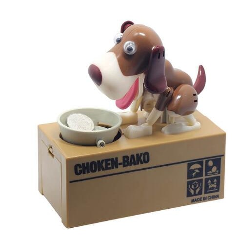 Robotic Dog Piggy Bank Big Atm Coin Box and Moving Limbs Antique Ceramic - Image 1