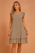 Romantic V-Neck No Sleeve Summer Midi Dress — side view