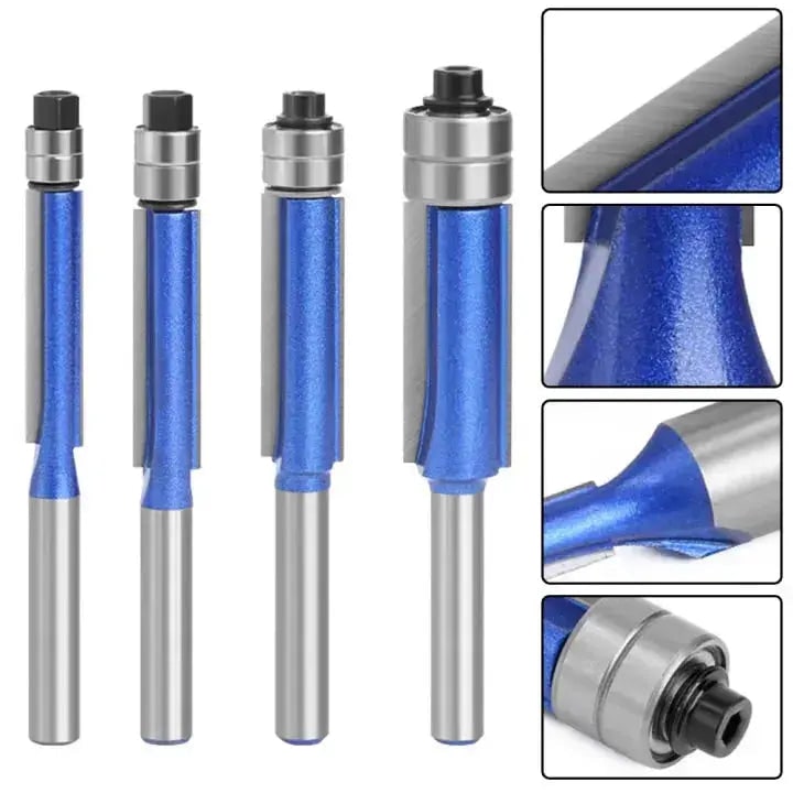Router Bits Wood Tool Set with Flush Trim and Double Bearing Guides for Benchtop Table - Image 3