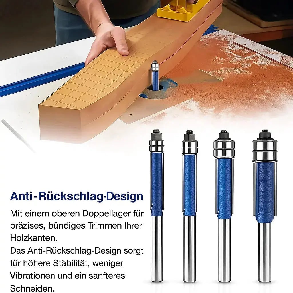 Router Bits Wood Tool Set with Flush Trim and Double Bearing Guides for Benchtop Table - Image 4
