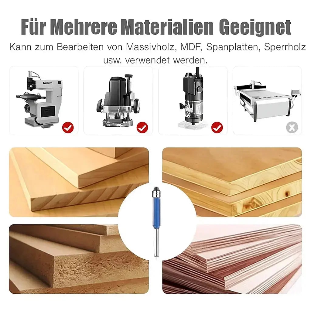 Router Bits Wood Tool Set with Flush Trim and Double Bearing Guides for Benchtop Table - Image 5