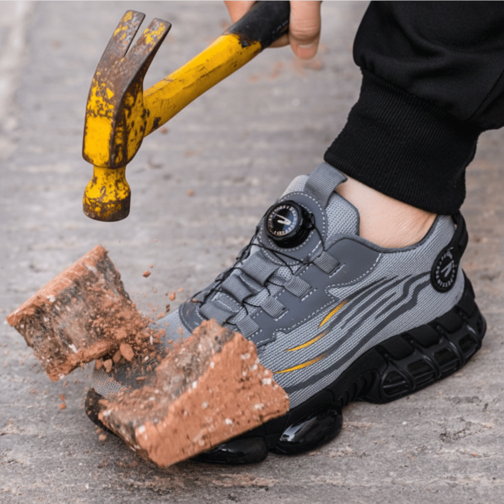 Safety Shoes Steel Toe Sneakers Breathable Mesh Slip Resistant Dial Lacing - Image 4