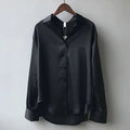 Satin Blouse with Classic Button-Down Tailored Fit — detail view