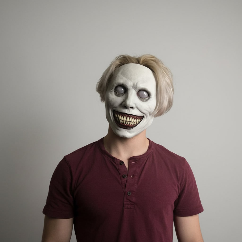 Scary Halloween Mask Creepy Demon Full Face with Pointed Teeth for Party Clown - Image 4
