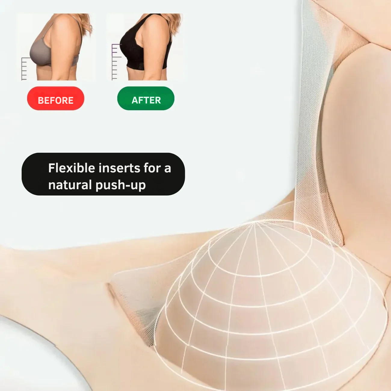 Seamless Wireless Bra Comfort Molded Cup Stretch Mesh Soft - Image 2