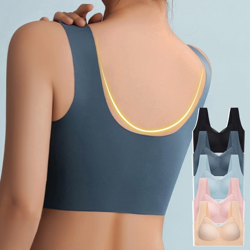Seamless Wireless Bra Comfort Molded Cup Stretch Mesh Soft - Image 6