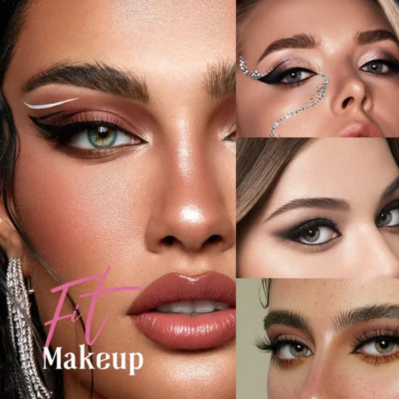 Self-Adhesive Eyeliner and Lash Stickers with Eyeshadow and Winged Flare - Image 3