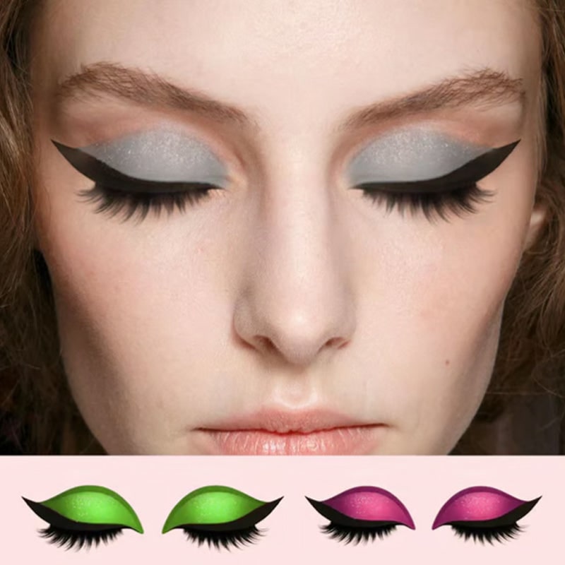 Self-Adhesive Eyeliner and Lash Stickers with Eyeshadow and Winged Flare - Image 4
