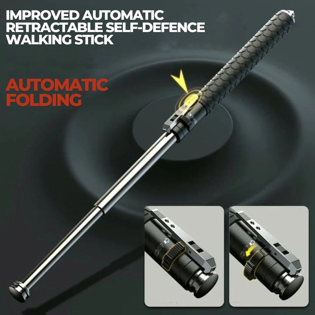 Self Defense Expandable Baton Collapsible Tactical Telescoping Metal Automatic Deployment - Image 6