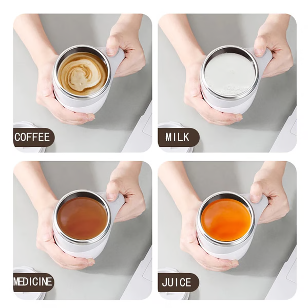 Self Stirring Mug with Automatic Magnetic Coffee Cup and Lid - Image 3