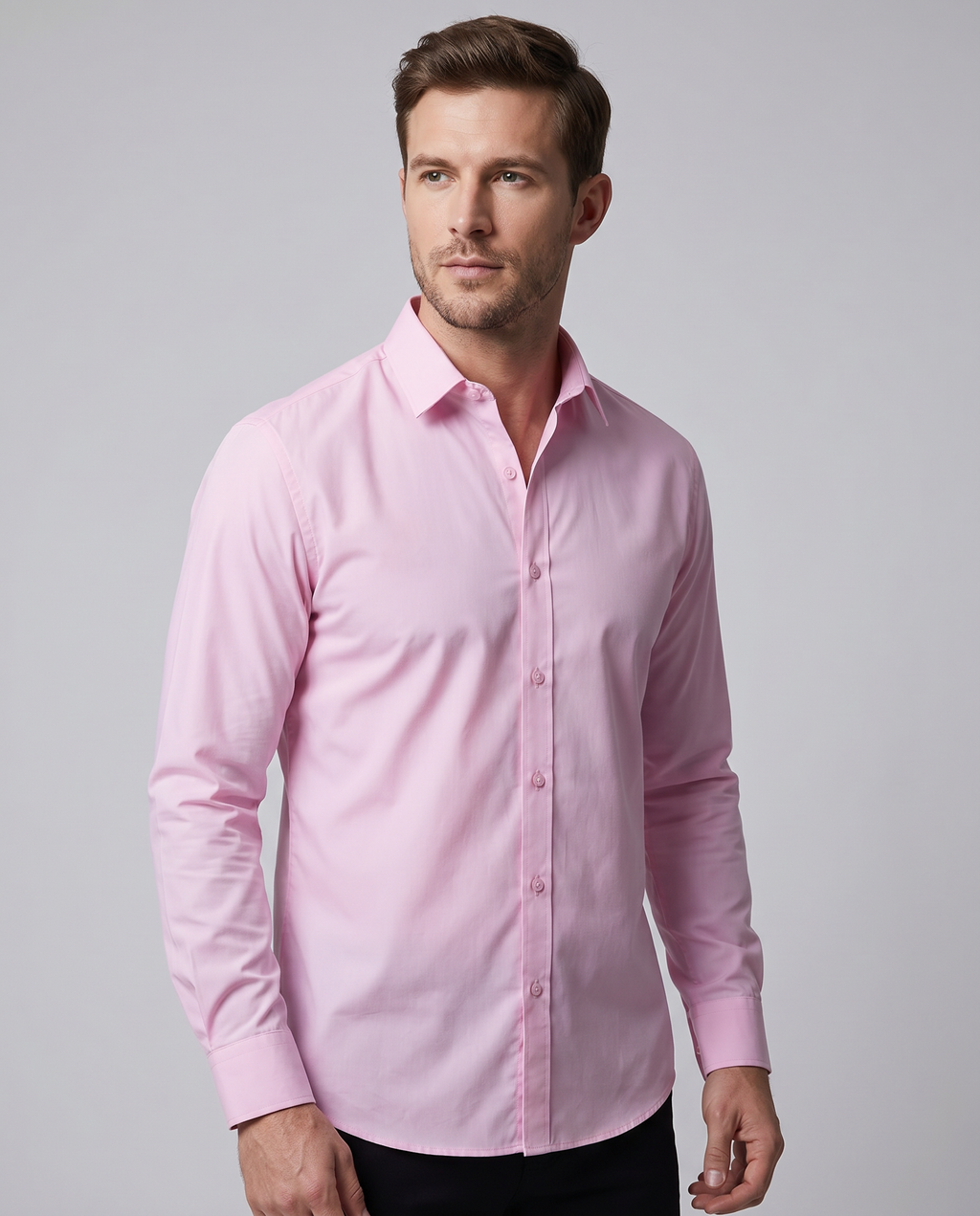 Semi-Formal Long Sleeve Shirt for Men — back view