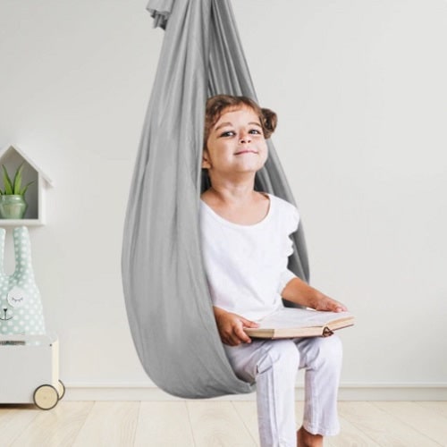 Sensory Swing with Cocoon Design for Kids' Indoor Bedroom Relaxation - Image 4