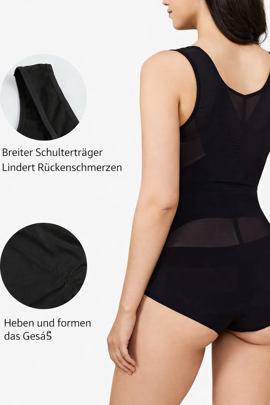 Shapewear Bodysuit Open Bust Mesh Criss Cross Sleeveless Tummy Control - Image 5