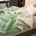 Sherpa Fleece Blanket with Soft Faux Fur and Reversible Throw Quilted Plush King Size - Image 5