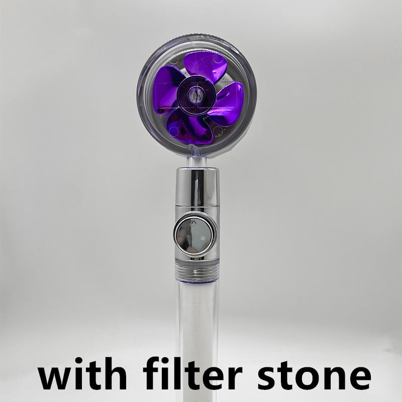 Shower Head with Hard Water and Chlorine Filter in Line Handheld Spray Nozzle with Propeller Fan - Image 34