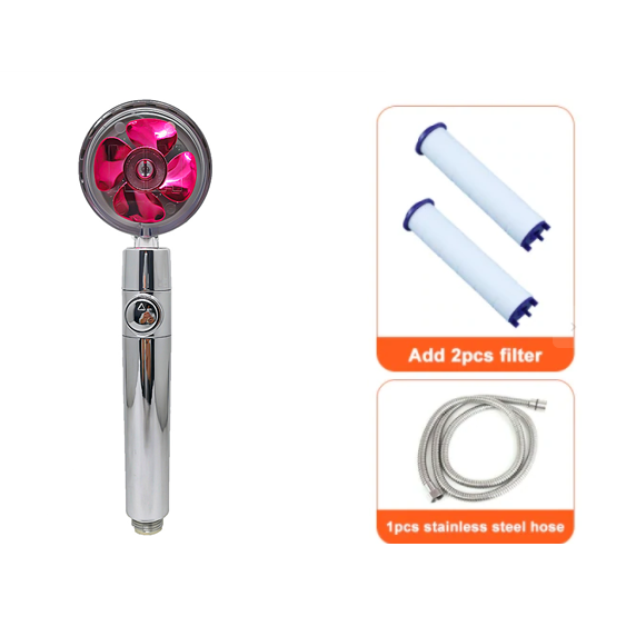 Shower Head with Hard Water and Chlorine Filter in Line Handheld Spray Nozzle with Propeller Fan - Image 46