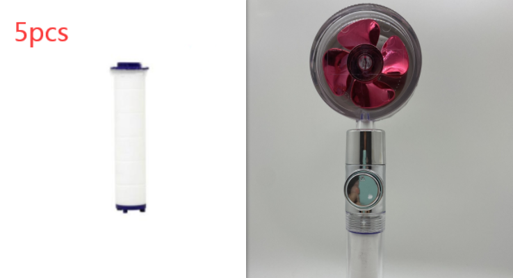 Shower Head with Hard Water and Chlorine Filter in Line Handheld Spray Nozzle with Propeller Fan - Image 47