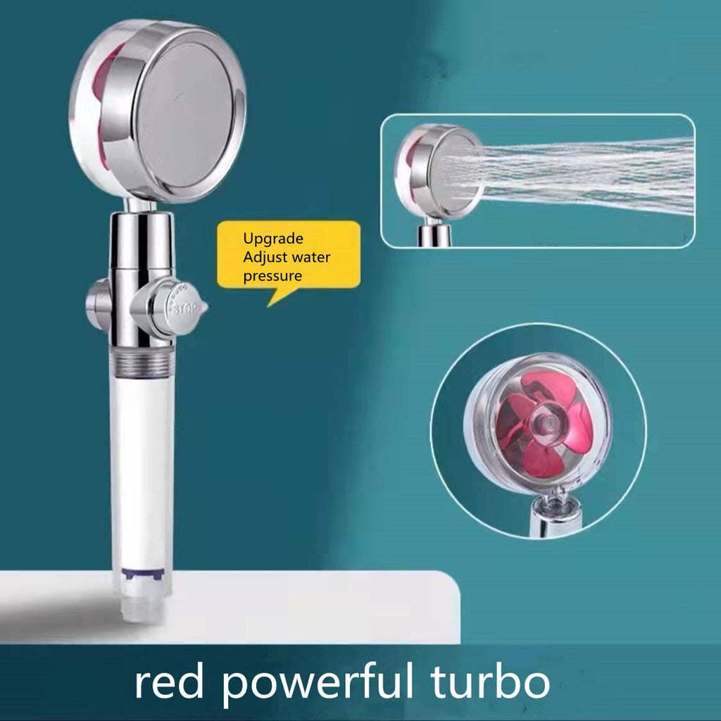 Shower Head with Hard Water and Chlorine Filter in Line Handheld Spray Nozzle with Propeller Fan - Image 6