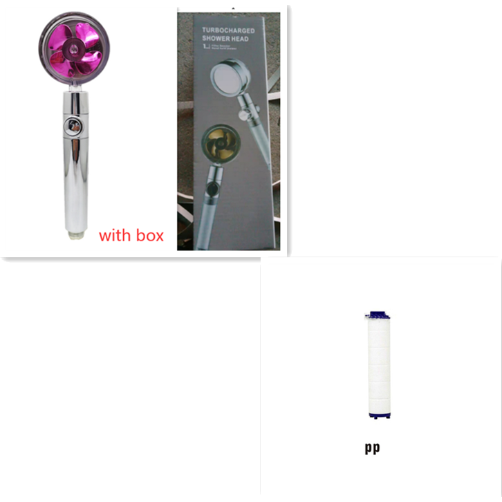 Shower Head with Hard Water and Chlorine Filter in Line Handheld Spray Nozzle with Propeller Fan - Image 61