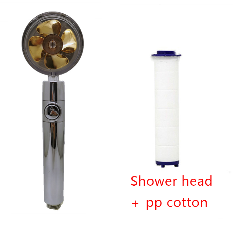 Shower Head with Hard Water and Chlorine Filter in Line Handheld Spray Nozzle with Propeller Fan - Image 82