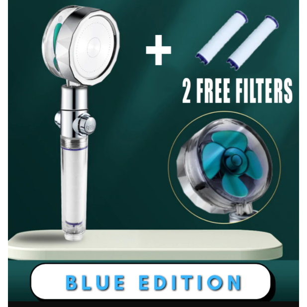 Shower Head with Hard Water and Chlorine Filter in Line Handheld Spray Nozzle with Propeller Fan - Image 94