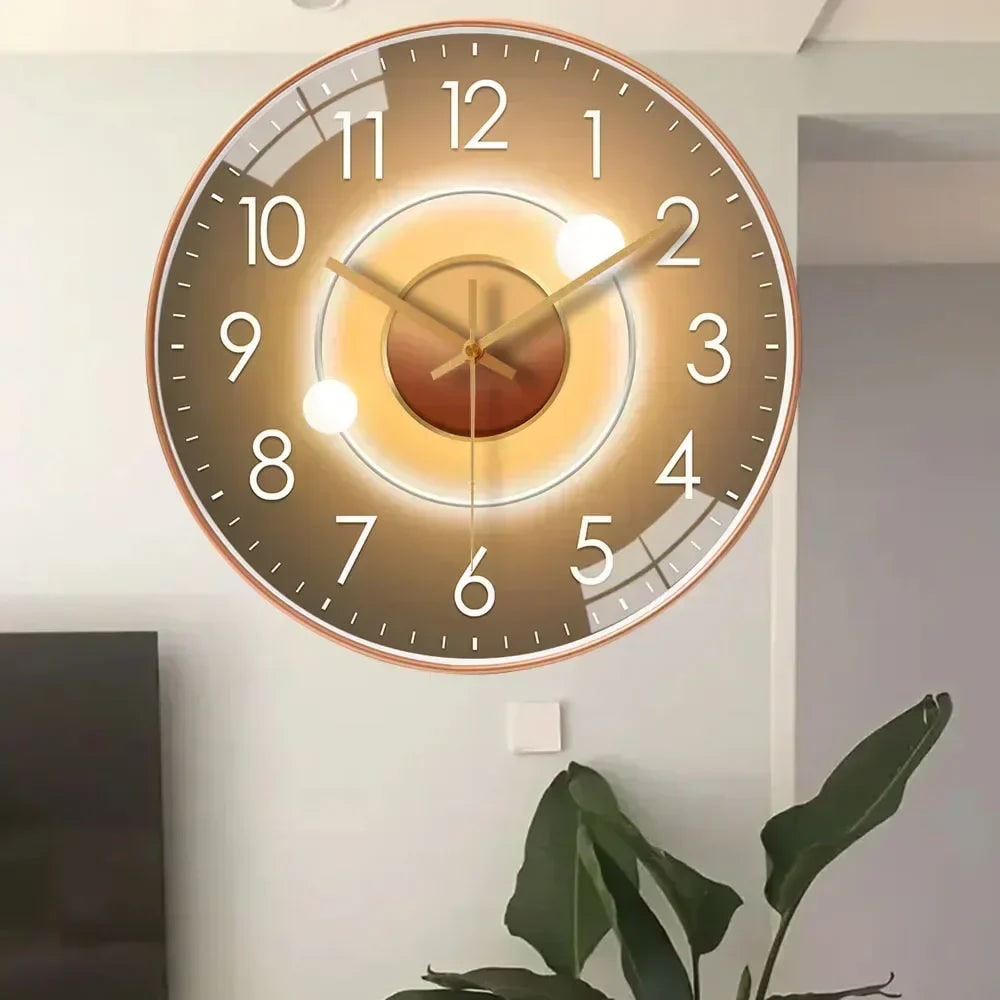 Silent Wall Clock with Minimalist Modern Design and Glass Cover - Image 1