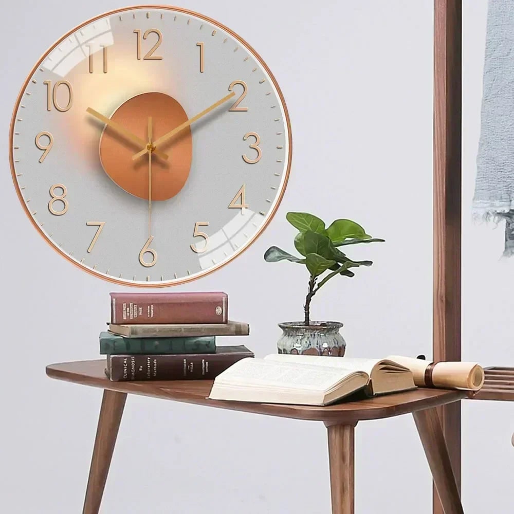 Silent Wall Clock with Minimalist Modern Design and Glass Cover - Image 3