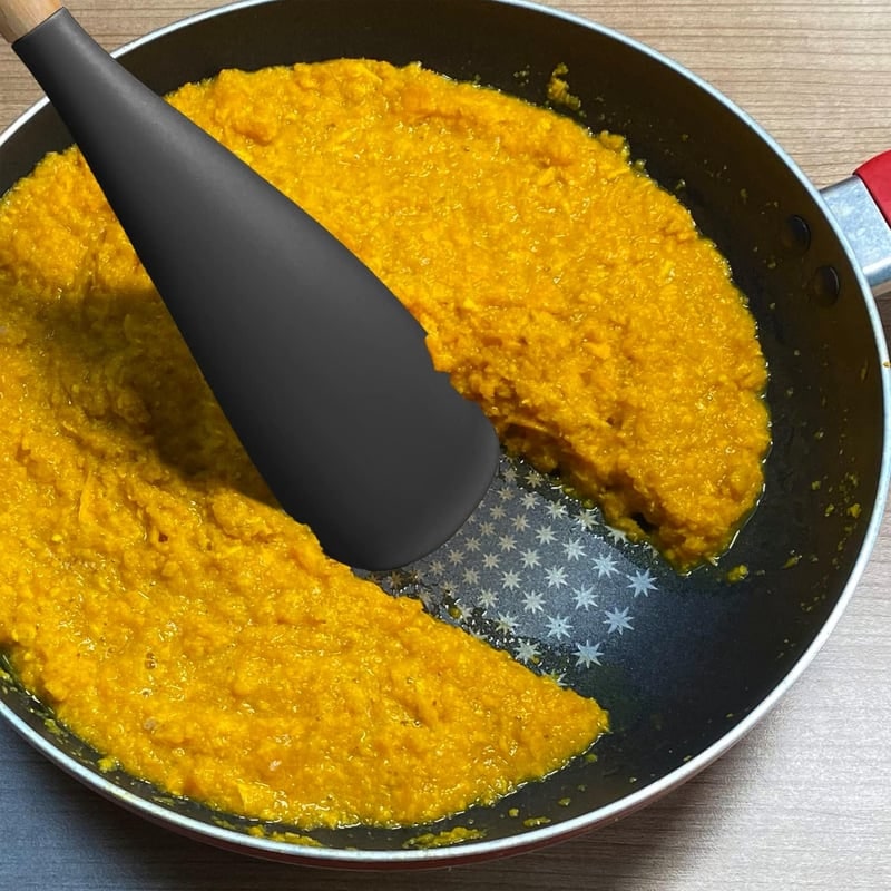 Silicone Fish Spatula for Cooking with Wooden Handle and Heat Resistant Spoonula Scoop - Image 14