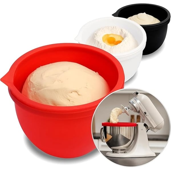 Silicone Mixer Bowl Liner for 5 Quart Stand with Lid and Dough Proofing - Image 10