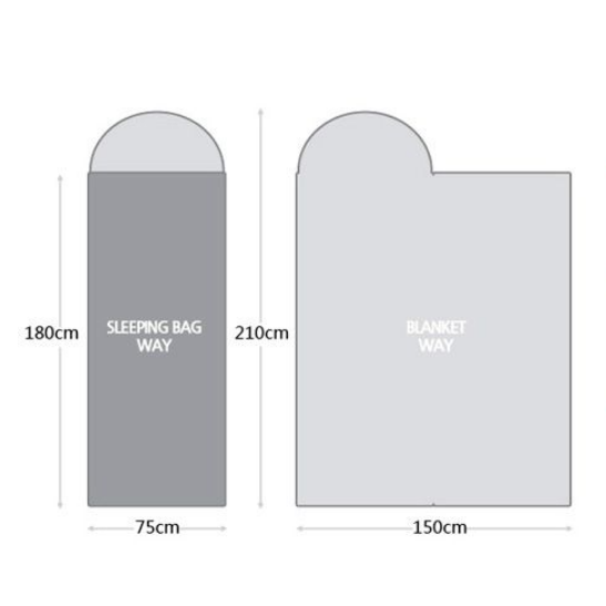 Sleeping Bag Nap Sack with Hood and Full-Length Zipper for Camping and Hiking Bivy - Image 1