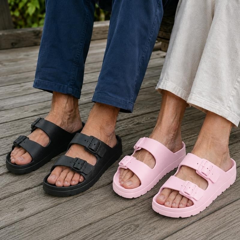 Slide Sandals with Adjustable Buckles Cushioned Eva Foam and Arch Support - Image 2