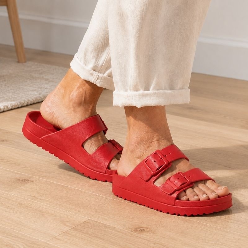 Slide Sandals with Adjustable Buckles Cushioned Eva Foam and Arch Support - Image 4
