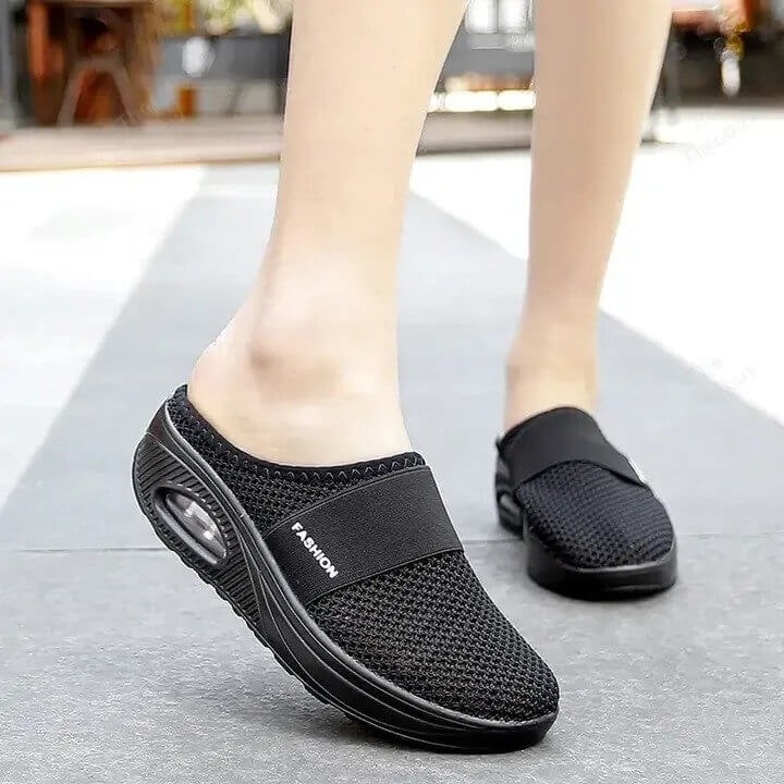 Slip-On Mule Sneakers with Air Cushion Platform and White Midsole - Image 3