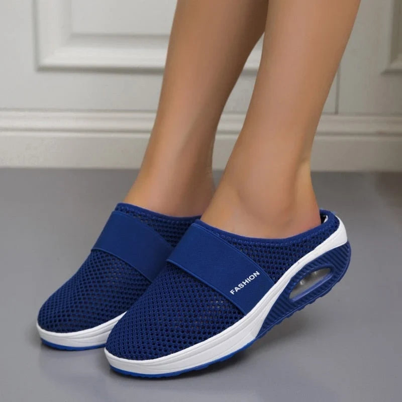 Slip-On Mule Sneakers with Air Cushion Platform and White Midsole - Image 5