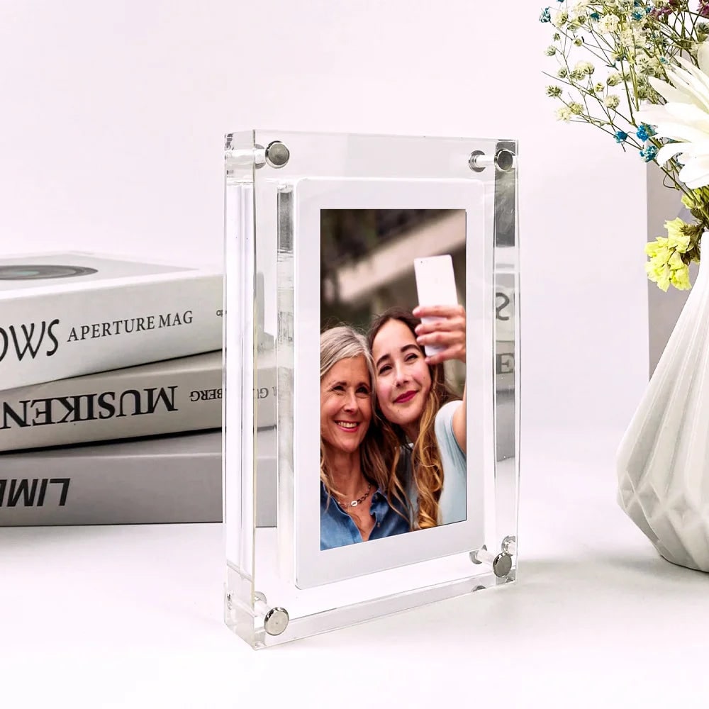 Smart Digital Photo Frame with Clear Acrylic Housing and Battery Backup Electronic - Image 3