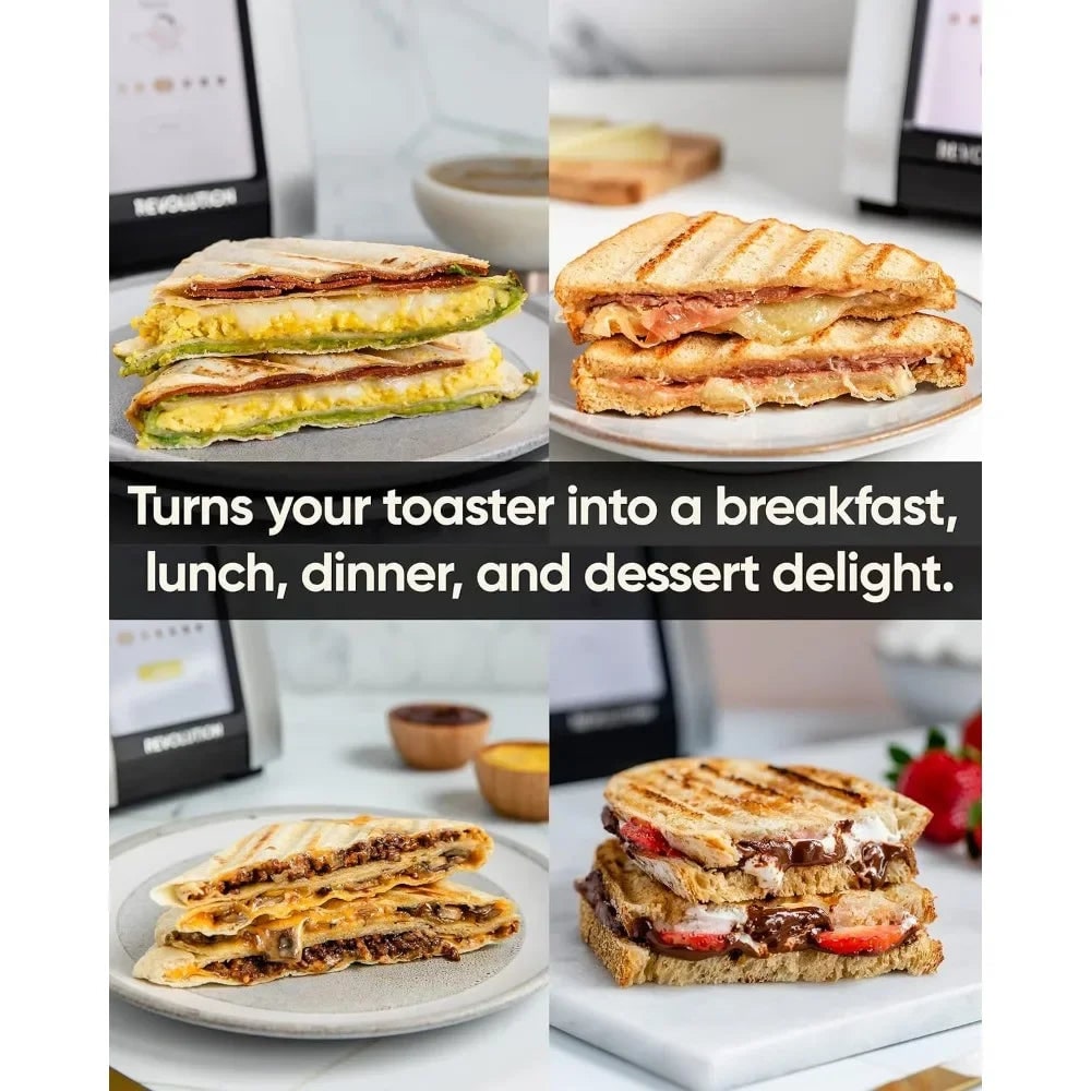 Smart Touchscreen Toaster 2 Slice Brushed Metal Warming Rack Panini Press Digital - Image 4
