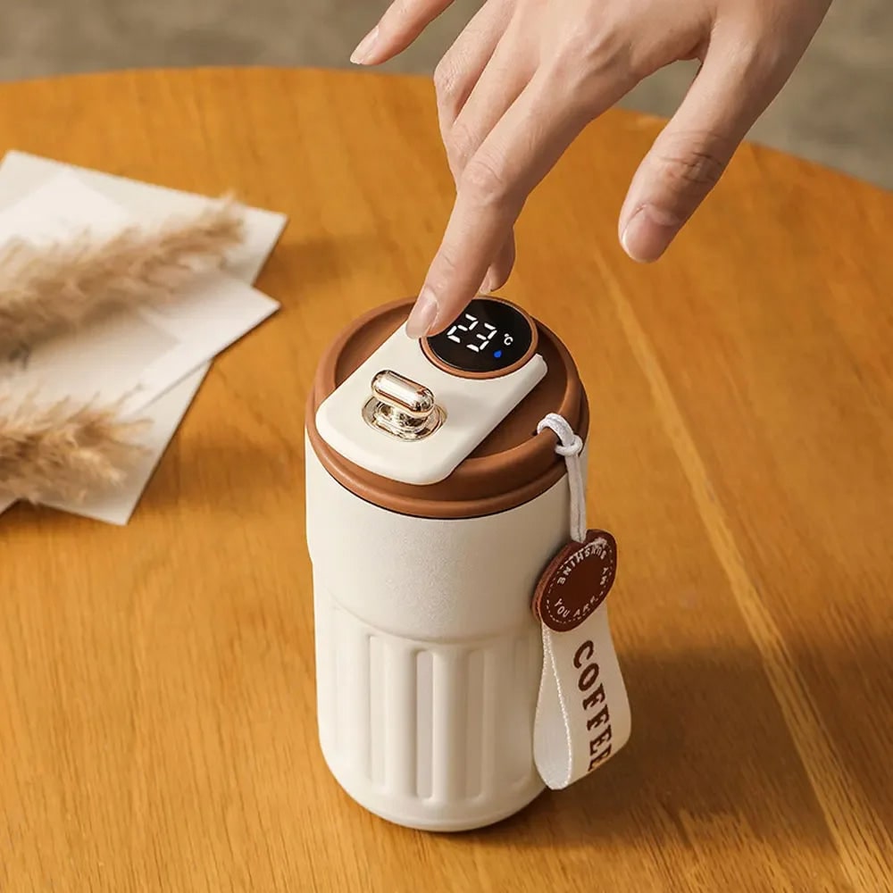 Smart Travel Mug with LED Temperature Display Insulated Stainless Steel Coffee 450ml - Image 2