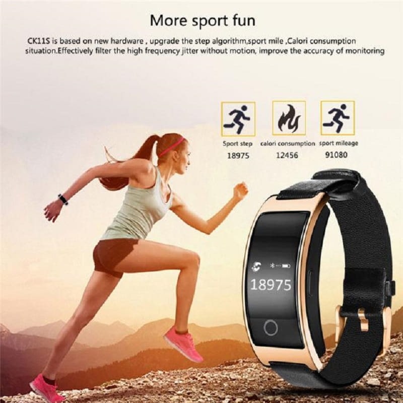 Smart Watch Fitness Tracker Heart Rate Monitor Leather Band Waterproof Touch Screen - Image 4