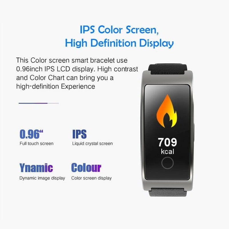 Smart Watch Fitness Tracker Heart Rate Monitor Leather Band Waterproof Touch Screen - Image 5